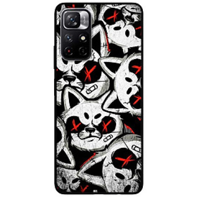 Ốp lưng dành cho Xiaomi Redmi Note 11 5G - Redmi Note 11T - Redmi Note 11S - Mèo Trắng Đỏ Dữ