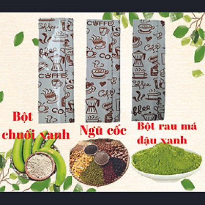 Combo 3 túp dùng thử Bột Rau Má Đậu Xanh, Bột Chuối Xanh, Bột Ngũ Cốc FTAKY túp 12g tiện lợi dễ mang theo