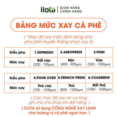 Cà phê ILOTA 6 arabica robusta cà phê nguyên chất rang mộc xay pha phin coldbrew coffee 500gr