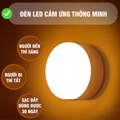 Đèn LED cảm biến chuyển động cảm biến thông minh, ánh sáng bảo vệ mắt, sạc pin USB đời mới, dán tường, tủ quần áo, cầu thang, phòng ngủ… Cảm Ứng không dây 