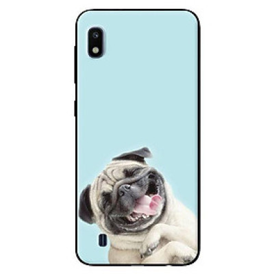 Ốp lưng in cho Samsung Galaxy A20 mẫu Pulldog Smile Nền Xanh - Hàng chính hãng