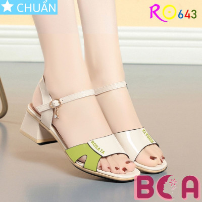 Sandal nữ đế thấp 4 phân RO643 ROSATA tại BCASHOP hở mũi, phối màu tinh tế và thanh lịch lại rất tôn da
