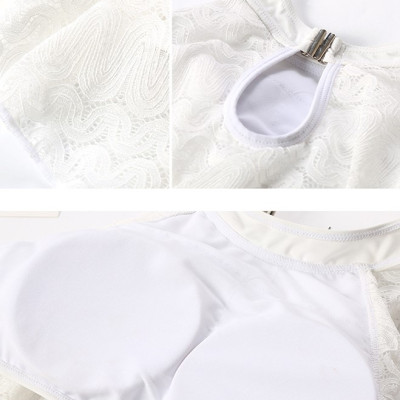 Bộ bơi 2 mảnh áo bèo ren, quần váy kín đáo, chất bơi lyrca dày dặn, mịn mát | KT013