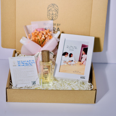 [ Quà Tặng 20.11]Combo Quà Tặng Nước hoa thiên nhiên Unisex 50ml, Hoa và Đèn Tranh 3D Set quà tặng dịp 20/11 ý nghĩa