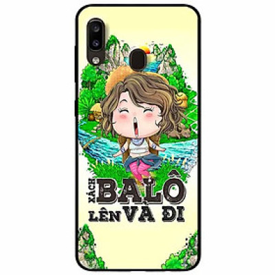 Ốp lưng in cho Samsung A20/ A30 Mẫu Xách Balo Lên Nữ