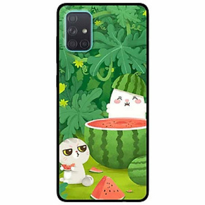 Ốp lưng dành cho Samsung A71 mẫu Hai Chú Mèo Ăn Dưa