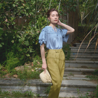 Áo Lụa Nhún Vân TOP221 thời trang thiết kế Hity