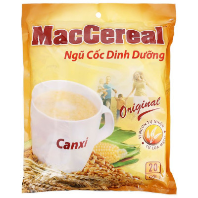 Combo 3 Túi Ngũ cốc dinh dưỡng MacCereal bịch 560g (20 gói x 28g) thơm ngon dễ uống tiện lợi