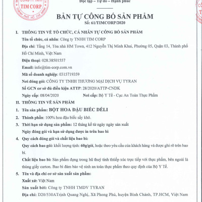 Bột màu hoa đậu biếc Déli