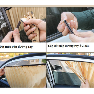 BỘ 4 RÈM VẢI CHE NẮNG CÁNH CỬA THÔNG MINH TRÊN XE HƠI TẶNG KÈM THẺ ĐỖ XE