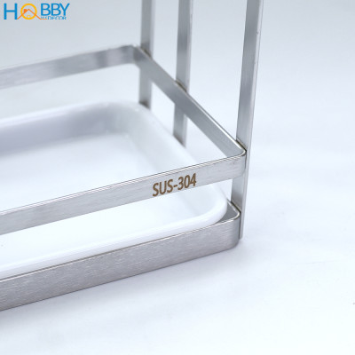 Kệ để thớt 2 ngăn inox 304 có khay hứng nước Hobby Home Decor TT07