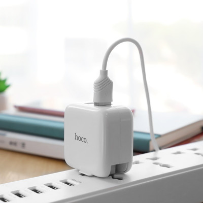 Củ sạc Nhanh Fast Charging -2 Cổng USB 2A Hoco C54  + Tặng Iring Khay - Chính Hãng 