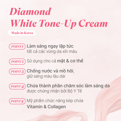 [COMBO 4 tuýp] Kem nâng tông trắng da Diamond Luxism 200ml – làm trắng da mặt & body tone-up cream