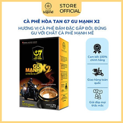 Cà Phê G7 3in1 Gu Mạnh X2 Trung Nguyên Legend - Cà phê hòa tan sữa (Hộp 12 gói)