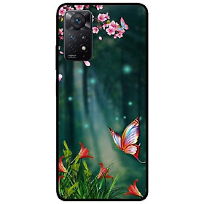 Ốp lưng dành cho Xiaomi Redmi Note 11 Pro 5G - Bướm Và Hoa Đỏ