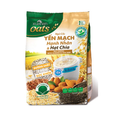 Combo 3 túi: Ngũ Cốc Óc Chó Mè Đen+Gạo Lức No Sugar+Yến Mạch Hạnh Nhân[ít đường 400gr](Tặng Kèm 2 Túi Yến Mạch 150G)