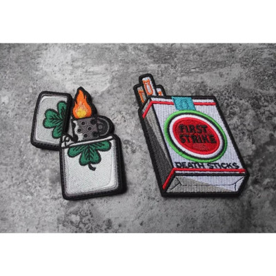 Patch_velcro hình ZIPPO chiến thuật dán ba lô_túi xách