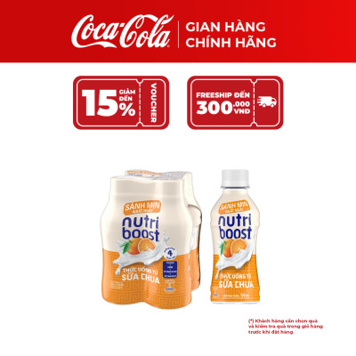 Combo 2 Lốc 4 Chai Thức Uống Từ Sữa Chua Nutriboost Vị Cam 170ml/chai Cocacola_TK