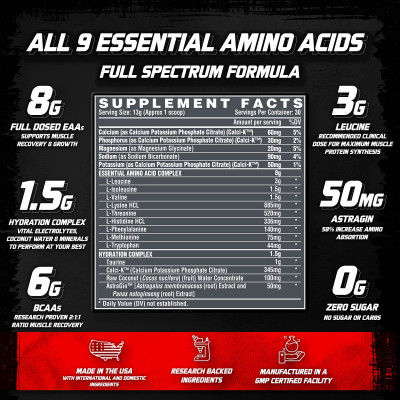 Eaa Nutrex Hydration 30serving Dinh Dưỡng Hổ Trợ Tăng Cơ Phục Hồi Cơ Bắp Dành Cho Người Tập Gym Nam và Nữ