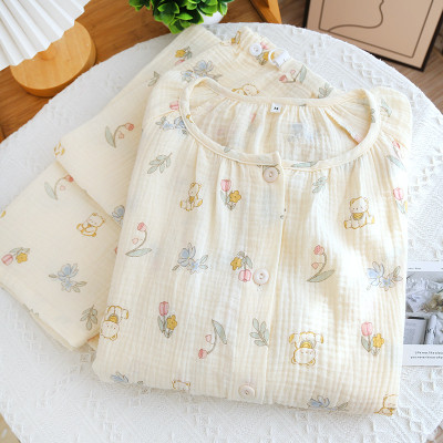 Đồ Bộ Bầu Và Sau Sinh Cho Con Bú Azuno A222 Mỏng Mặc Mùa Hè Thu Có Chun Chỉnh Bụng Và Khe Mở Cho Con Bú