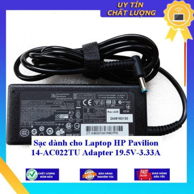 Sạc dùng cho Laptop HP Pavilion 14-AC022TU Adapter 19.5V-3.33A - Hàng Nhập Khẩu New Seal