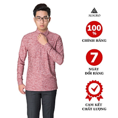 Áo thun nam dài tay xước màu hồng aligro ALGAPD023