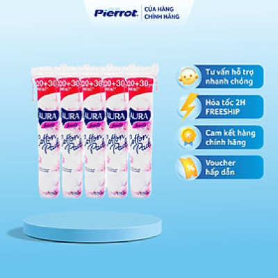 Combo 5 gói bông tẩy trang Aura Beauty Cotton Pads150 miếng (5x150)