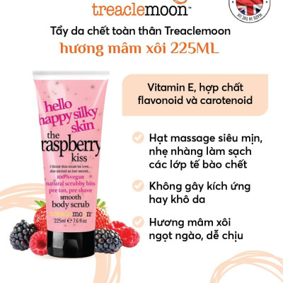 Tẩy da chết toàn thân với thành phần chiết xuất quả mâm xôi Treaclemoon 225ml