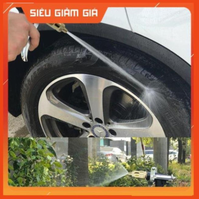 Bộ dây vòi xịt nước rửa xe, tưới cây . tăng áp 3 lần, loại 20m 206236 đầu đồng,đai +tặng mở chai