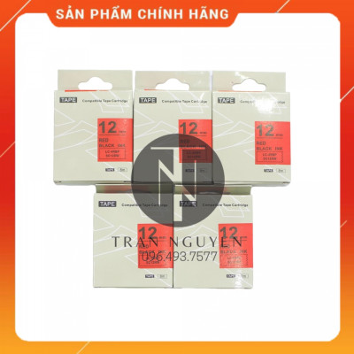 Nhãn in Tepra SC12RW (LC-4RBP) - Chữ đen nền đỏ 12mm x 8m - Hàng nhập khẩu