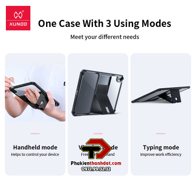 Ốp lưng chống sốc cho iPad Air 5 2022 10.9 inch chính hãng XUNDD có giá đỡ 3 chế độ - Hàng chính hãng