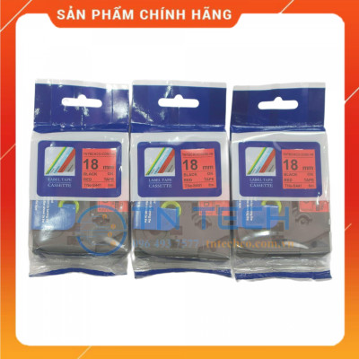 Nhãn In TNE-S441 - Đen nền đỏ 18mm x 8m - Dùng cho máy in BROTHER - AIMO - PUTY [Hàng nhập khẩu]