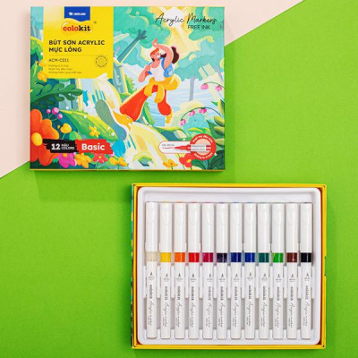 Hộp 12 Bút Sơn Acrylic Mực Lỏng - Colokit ACM-C011