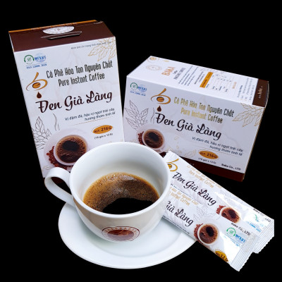 Cà Phê Hòa Tan Nguyên Chất ĐEN GIÀ LÀNG - Hộp