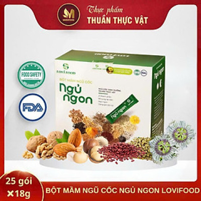 Bột Mầm Ngũ Cốc Ngủ Ngon Lovifood 450g (25 gói x 18g) - Giúp Ngủ Ngon Hơn, Tốt Cho Sức Khỏe