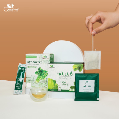 Combo Khỏe dáng, Đẹp da (1 hộp Trà lá ổi túi lọc 40g, 1 hộp Bột cần tây 72g)