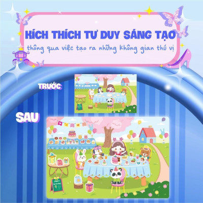 Sách - Trò Chơi Đóng Vai Công Chúa Nhỏ Mika - Bữa Tiệc Ngọt Ngào - Bóc Dán 80+ Sticker Đa Dạng Cho Bé Gái - Megabook