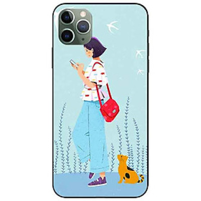 Ốp lưng in cho Iphone 11 Pro Max Mẫu Cô Gái Mèo Vàng