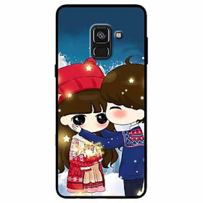 Ốp lưng dành cho Samsung A8 2018 mẫu Cặp Đôi Áo Thổ Cẩm