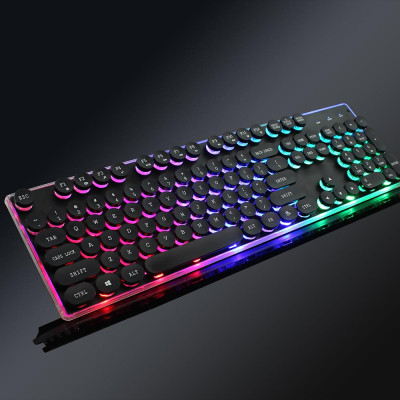 Bàn phím màng ZERODATE KB202 có dây,có đèn nền để chơi game 104 phím với Hiệu ứng ánh sáng có thể tùy chỉnh ABS 