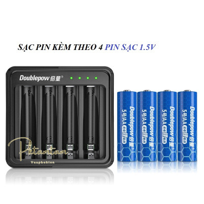 Pin sạc 1.5V AA Doublepow 2750mWh và bộ sạc nhanh L155 Hàng Chính Hãng