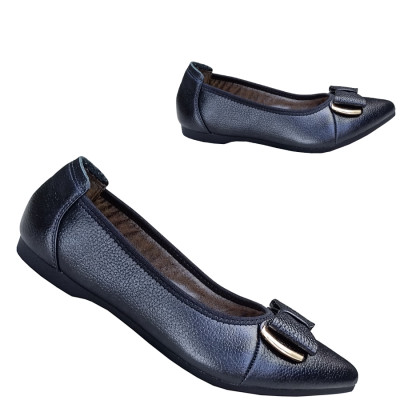 Giày Nữ Búp Bê Đế Bệt HÀ NAM Da Bò Thật Thời Trang Cao Cấp 2cm BBN2023