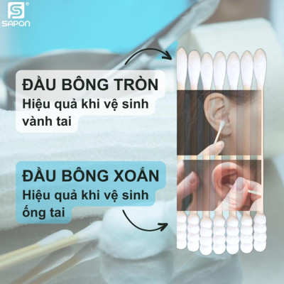 [Lố 12 hộp] Tăm bông vệ sinh người lớn YUMY thân trúc [TB01-526] hộp 200 que
