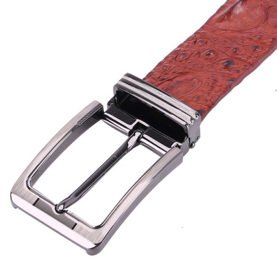 HP4219-4220-4739-4740 - Thắt lưng nam da cá sấu Huy Hoàng nguyên con 3,5P đầu kim màu đen, nâu đất, nâu đỏ