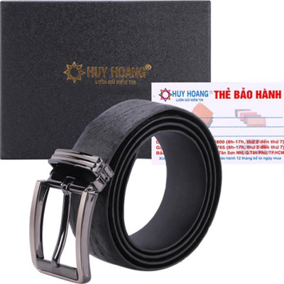 Thắt Lưng Nam Da Đà Điểu Bản Lớn Da Hột Đầu Kim Huy Hoàng HT4438 - Đen