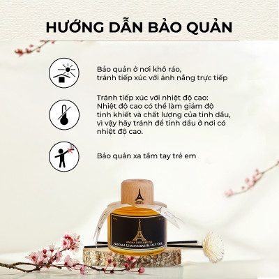 Lemongrass & Lily Jubilé - Tinh Dầu Thơm Phòng Que Gỗ, Nước Hoa Khuếch Tán Thiên Nhiên 100ml Cao Cấp, Sang Trọng