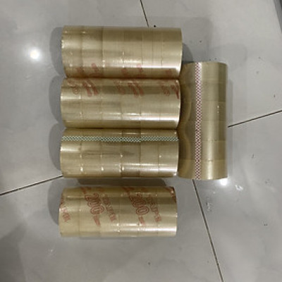 combo 5 cây ( 30 Cuộn] Băng Keo trong, Băng Dính Dán Thùng T (6c x 200 Yards)
