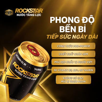 Thùng 24 Lon Nước Tăng Lực Rockstar (250ml/ lon)