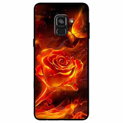 Ốp lưng dành cho Samsung A8 2018 mẫu Hoa Hồng Lửa