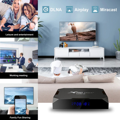 Android Tivi Box X96 Max plus ultra S905X4 Ram 4G Rom 32G Wifi Kép Có Bluetooth Cài Sẵn Ứng Dụng Xem Phim HD Và Truyền Hình Cáp miễn phí vĩnh viễn - Hàng Nhập Khẩu